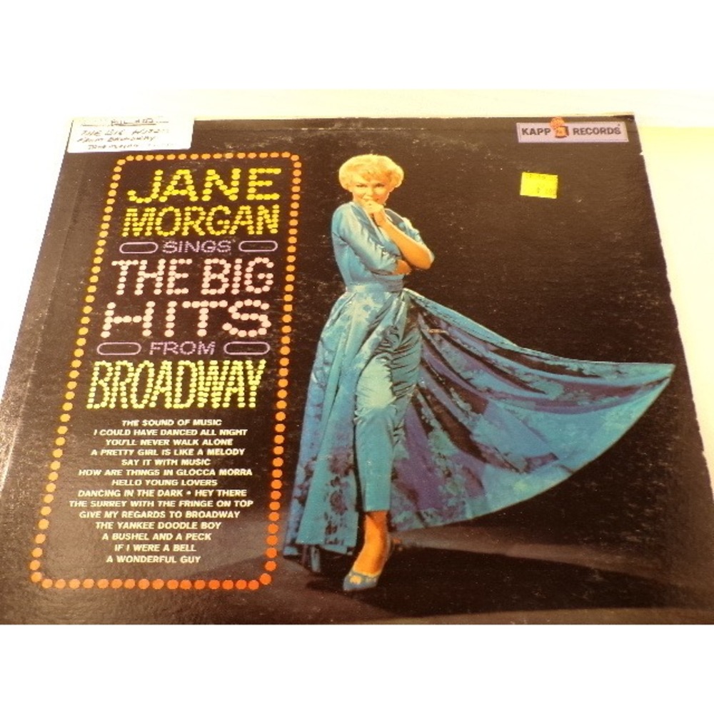 Jane Morgan Sings The Big Hits From Broadway Vinyl LP Kapp Records KL-1149